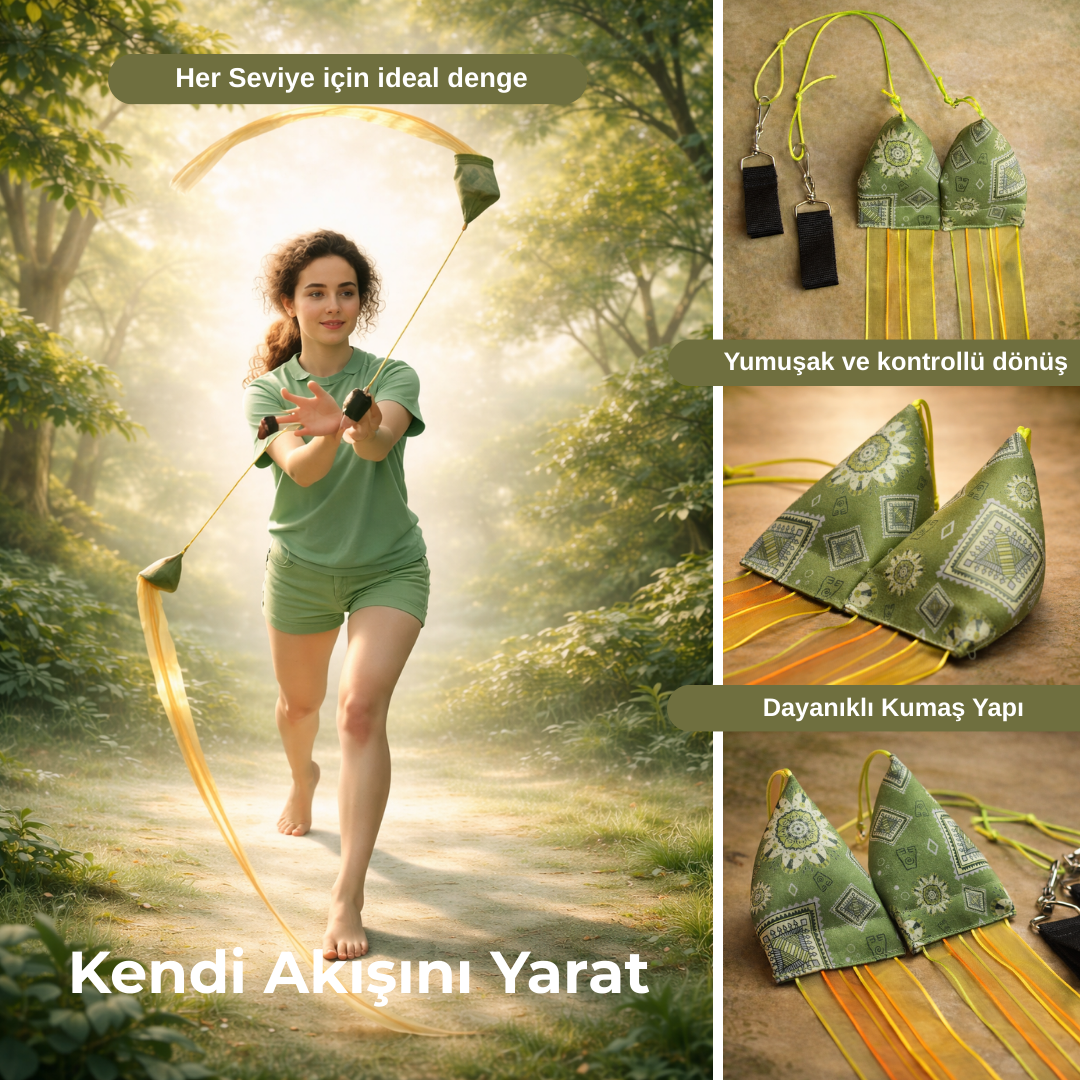 Freya Tribe - Black Fire Poi | Flow Toys | Meditasyon Oyuncağı