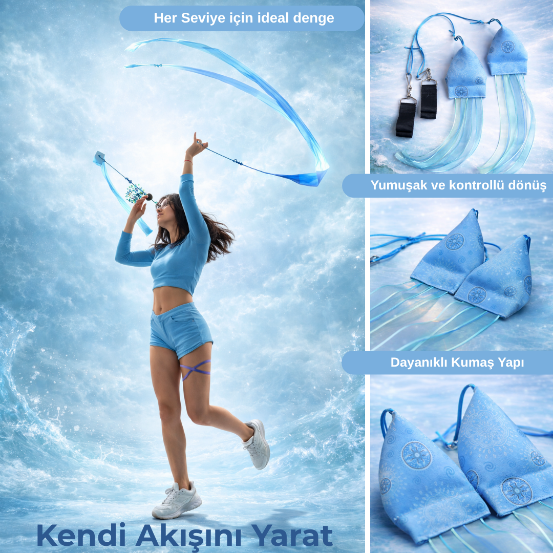 Freya Tribe - Black Fire Poi | Flow Toys | Meditasyon Oyuncağı